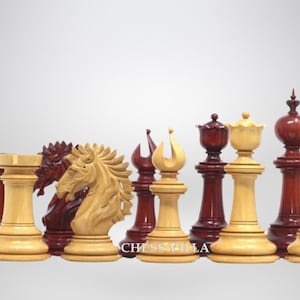 The Camelot Series Artisan Chess Pieces - Triple Weighted Bud Rosewood- 4.4&quot; King