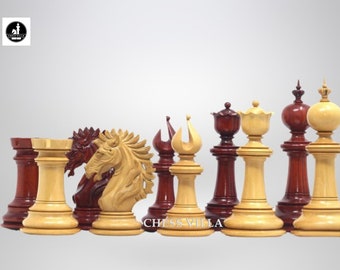 The Camelot Series Artisan Chess Pieces - Triple Weighted Bud Rosewood- 4.4&quot; King