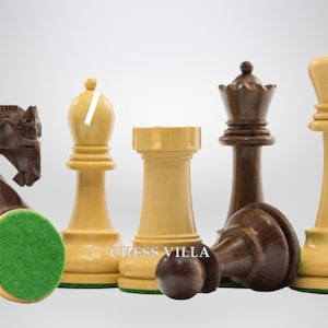 4&quot;  Leningrad Series Luxury Staunton Chess Pieces Only Set- Weighted Golden Rosewood