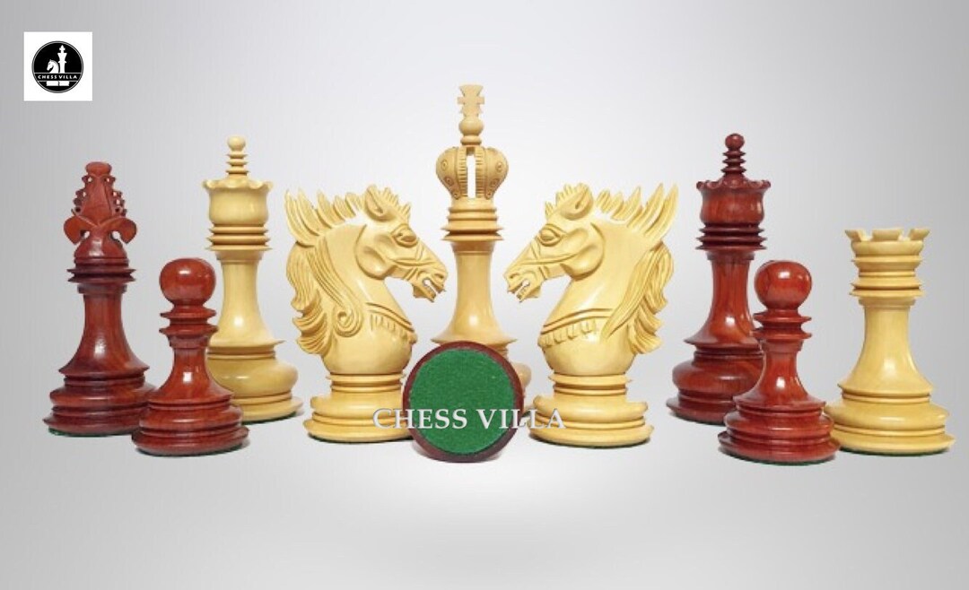 Lusso Pezzi Scacchi Staunton Cavaliere Colombiano 3,8 Pollici, Palissandro E Oro, Ponderati, Da Torneo