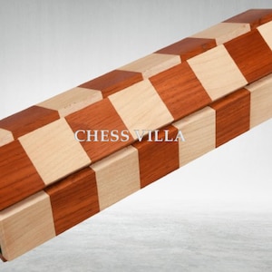 Folding/ Rolling Series Travel Chess Board In Maple & Budrose Wood- 40 mm Square