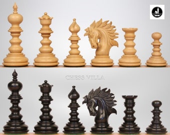 4.3″ Luxury Savano Series Staunton Chess Pieces Only Set- Ebony Wood Triple Weighted