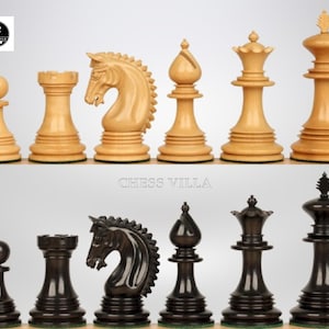 4.2&quot; Luxury Patton Staunton Chess Pieces Only Set- Weighted Ebony wood and Boxwood