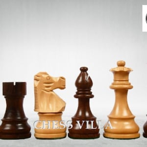 Repro 1890 French Lardy Staunton Chess Pieces Only Set – Golden Rosewood & Boxwood