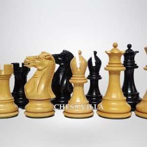 3.75″ Professional Club Staunton Chess Pieces Only Set – Weighted Ebonised Boxwood