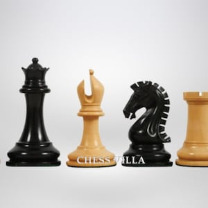 Sinquefield Cup Series Reproduced Staunton Chess Pieces Only set- Double Weighted Ebonised Boxwood