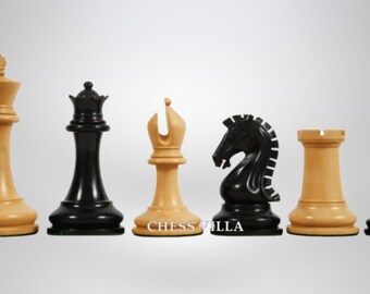 Set Di Pezzi Degli Scacchi Staunton In Ebano &ndash; Serie Imperiale 3,9" &ndash; Ponderati Per Torneo