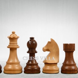 3.75″ Classic Tournament Wooden Chess Pieces Only Set – Golden Rosewood & Boxwood