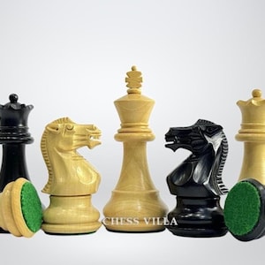 3.25&quot; Professional Staunton Chess Set - Chess Pieces Only- Weighted Ebonised Boxwood