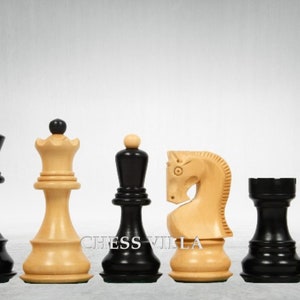 3.9" Russian Zagreb Chess Pieces Only set – Weighted Ebonised Boxwood & Boxwood