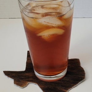 Texas Shape Leather Drink Coasters (Set of 4)
