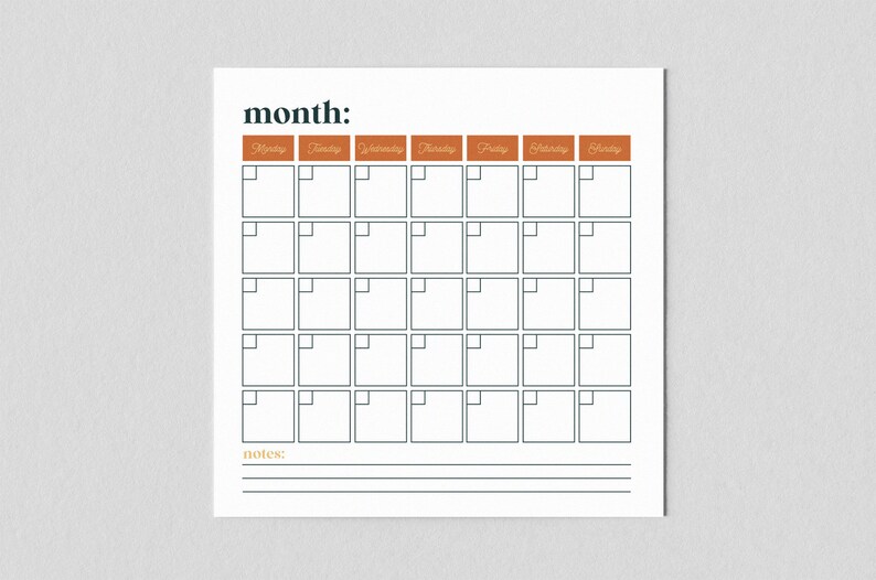 Printable Blank Calendar - Large Printable Calendar, Any Month and ...