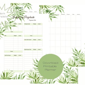 Printable Budget Planner: Weekly & Monthly Finance Tracker (Digital PDF, US Letter Size)