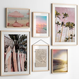 Sunset Beach Wall Art Set: Coastal Home Decor Prints (PDF & PNG Files)