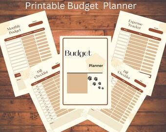 Neutraler Budget Planer Printable: Wöchentlicher, monatlicher Planer (Digitaler Download)