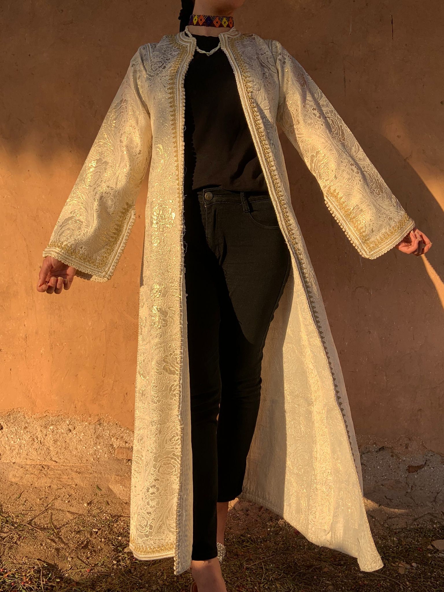 MOROCCAN OLIVE BUTTON KIMONO main image 0