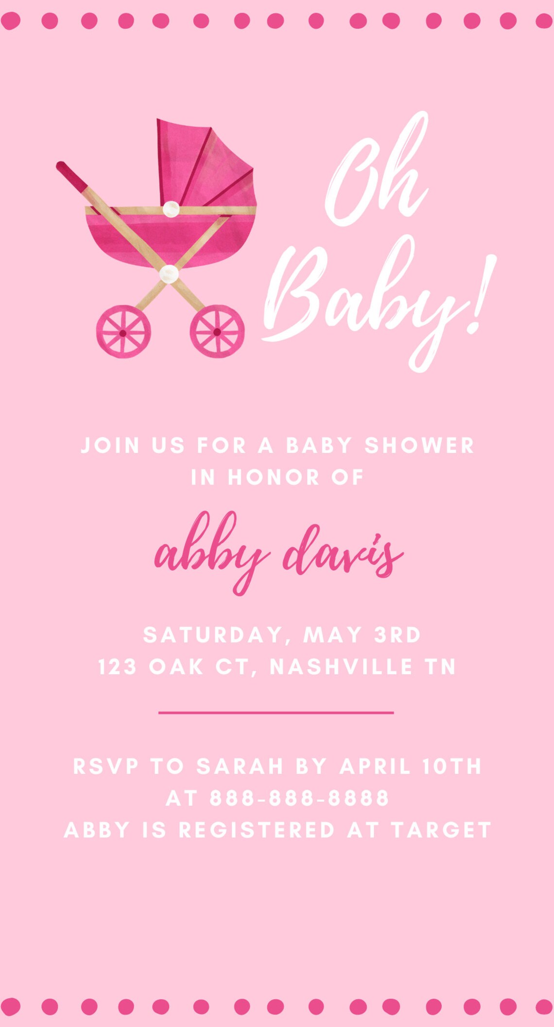 Baby Shower Invitation, Baby Shower Template Digital, Baby Shower, Oh
