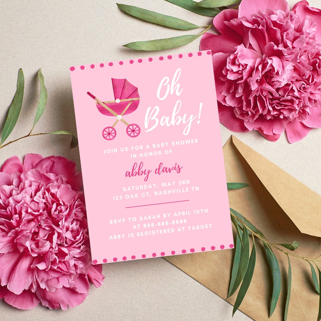 Baby Shower Invitation, Baby Shower Template Digital, Baby Shower, Oh