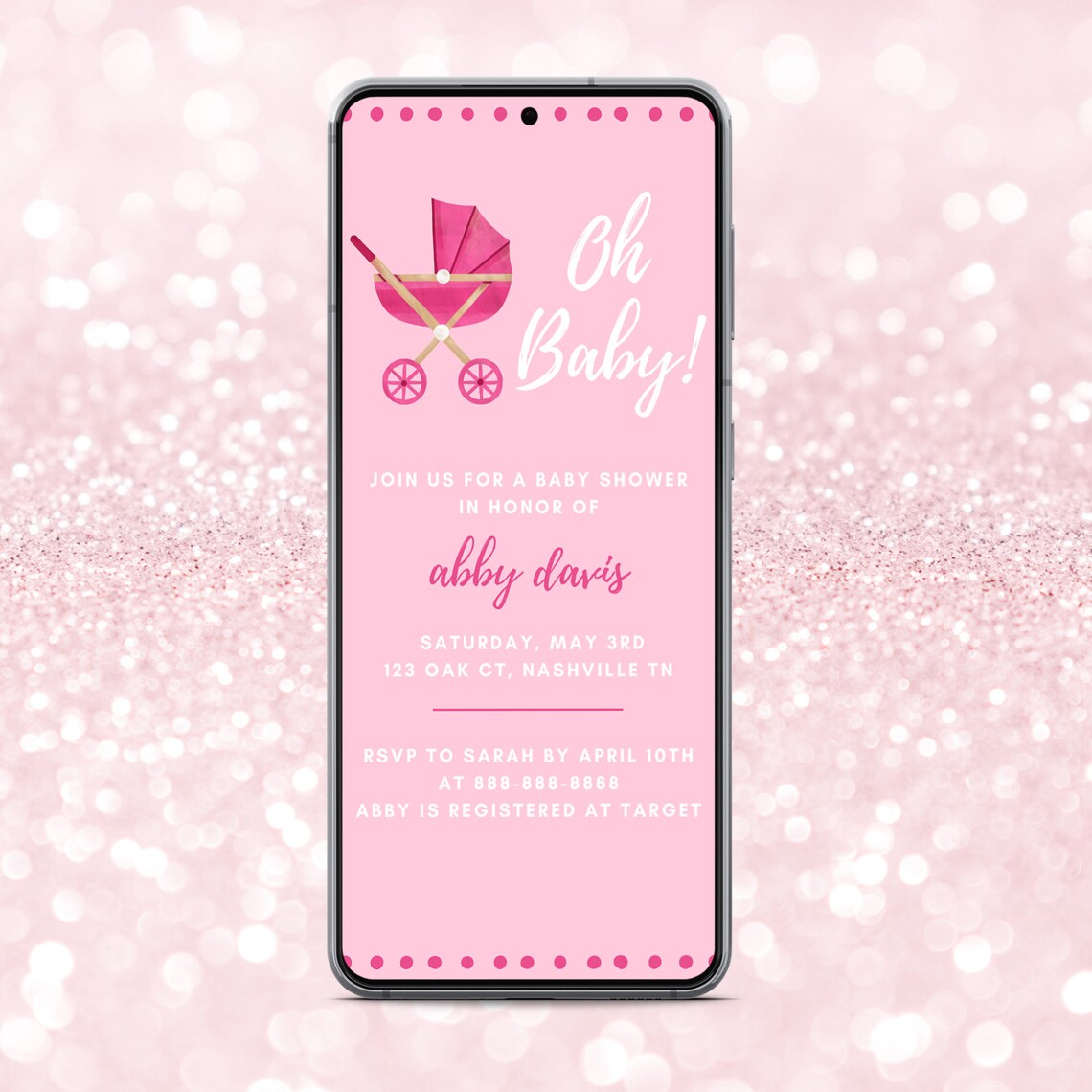 Baby Shower Invitation, Baby Shower Template Digital, Baby Shower, Oh Baby Invite, Oh Baby