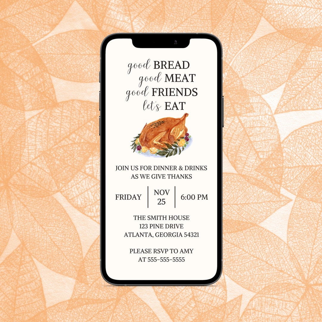 Friendsgiving Invitation, Friendsgiving Invite, Thanksgiving, Digital