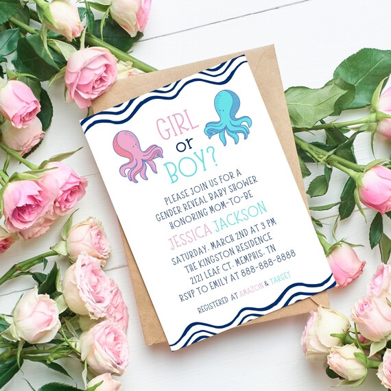 Baby Shower Invitation Baby Shower Template Digital Gender Etsy