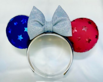 Rot Weiß Blaue Sterne Patriotic USA Disney Ohrenstirnband