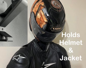 Helmet Wall Mount For Motorcycle, Hanger & Jacket Holder, Stand, Storage, Gear Organizer, Motorcycle Gift