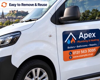 Personalised Van Door Magnet, Custom Car Business Sign, Removable Vehicle Logo Advertising