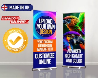 Custom Pull Up Banner| Retractable Stand for Events, Business, Trade Shows | Personalised Printed Display