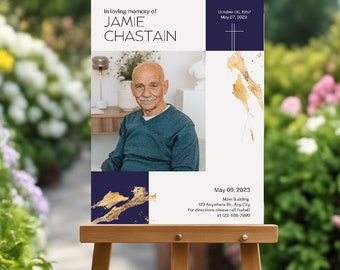 Memorial Foamboard Sign Poster Print Welcome Photo Funeral Personalised Foamboard Poster Signs