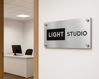 Business Wall Mount Sign Brushed Silver