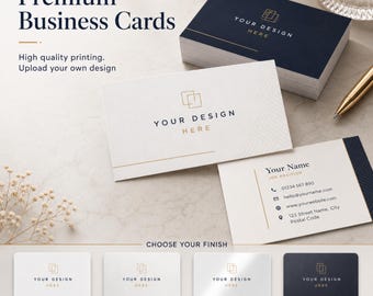 Business Card Printing, Upload Your Own Design, Classic Matt Gloss Velvet Finish Cards