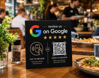 Google Review  Plate NFC QR Plaque, Tap to Review Business Sign