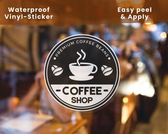 Coffee Shop Vinyl Sticker Premium Coffee Beans Decal