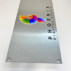 Personalised Brushed Silver Aluminum Office Sign With Stand Off - Etsy UK