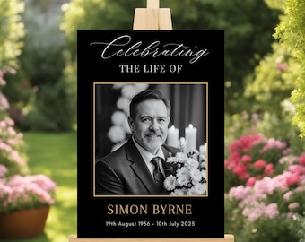 Funeral Welcome Sign: Memorial Photo Poster Print on Foamboard