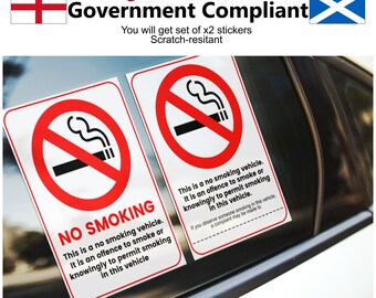 No Smoking Taxi Vinyl Sticker Sign for Private Hire Car Bus Lorry