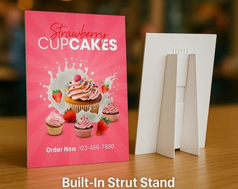 Custom Display Countertop Printed Sign -  Retail Marketing Board - Easy Setup Stand