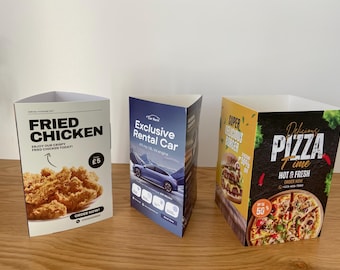 Table Talkers Menu Pricelist Printed Stand Table top Counter top Custom Printed Menu