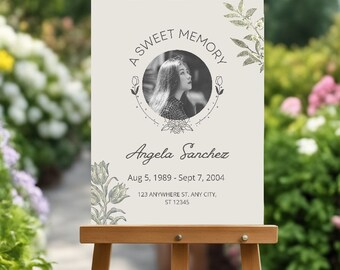 Personalised Memorial Foamboard Sign Poster Print Welcome Photo Funeral PVC Poster Signs
