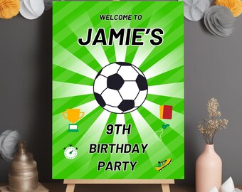 Personalised Football Birthday Party Sign: Kids Sports Decor