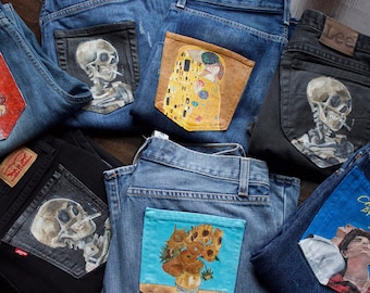 Hand Painted Jeans - Etsy Hong Kong