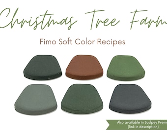 Christmas Tree Farm, Fimo Soft, Polymer Clay Color Recipes, Winter Christmas Holidays Palette, Bright Warm Tones, Clay Mixing Tutorial