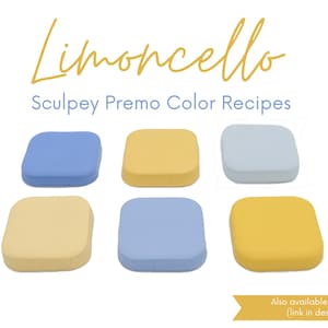 Limoncello, Sculpey Premo, Polymer Clay Color Recipes, Spring Summer Palette, Bright Pastel Tones, Clay Mixing Tutorial