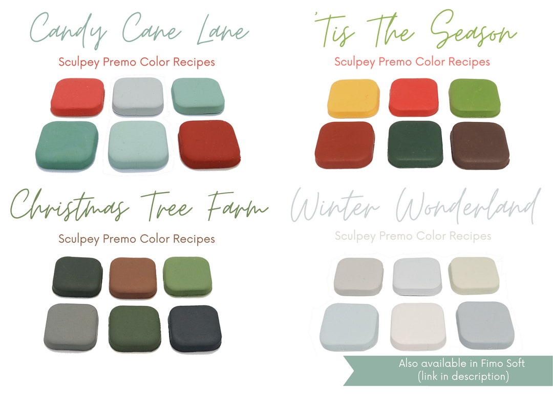 Christmas Winter Palettes Bundle, Sculpey Premo, Polymer Clay Color ...