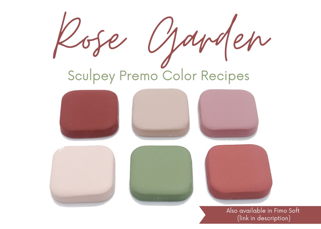 Rose Garden, Sculpey Premo, Polymer Clay Color Recipes, Spring Summer  Palette, Dark Bright Pastel Tones, Clay Mixing Tutorial 