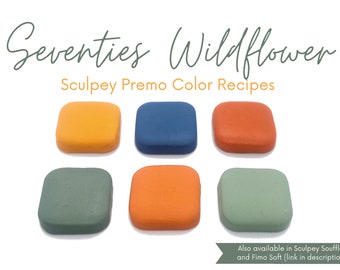Seventies Wildflower, Sculpey Premo, Polymer Clay Farbrezepte, Sommer Herbst Herbst Palette, Dunkle Helle Töne, Clay Mixing Tutorial