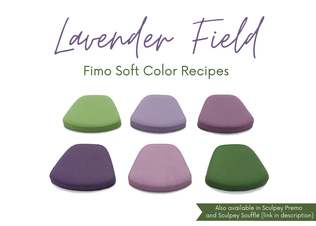 Lavender Field, Fimo Soft, Polymer Clay Color Recipes, Summer Fall Autumn Palette, Dark Bright
