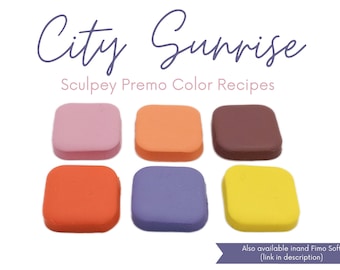 City Sunrise, Sculpey Premo, Polymer Clay Color Recipes, Spring Summer Palette, Bright Pastel Tones, Clay Mixing Tutorial