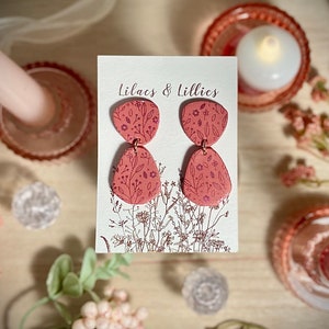 Pétalas Rosa | Brincos de argila